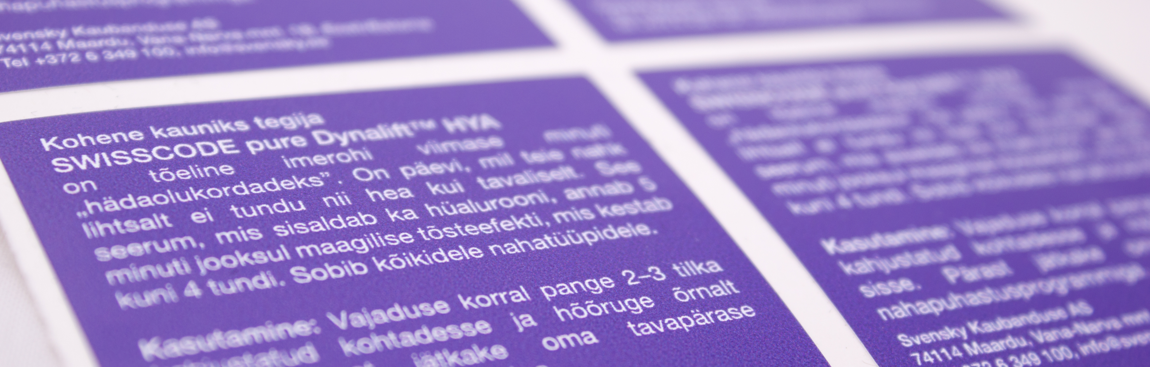 swisscode stickers digital print purple banner